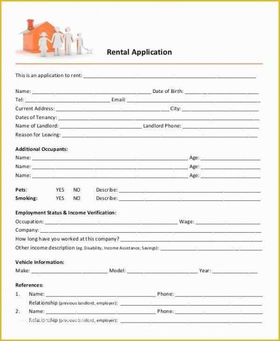 Costum Rental Credit Application Form Template