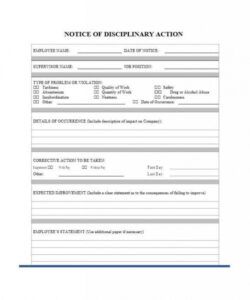 Disciplinary Action Form Template Pdf Example