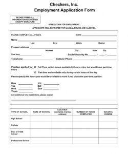 Editable Application Form For Job Template Word