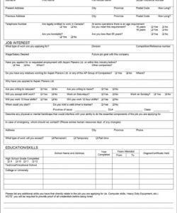 Editable Basic Job Application Form Template Word