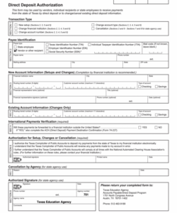 Editable Direct Deposit Cancellation Form Template Doc