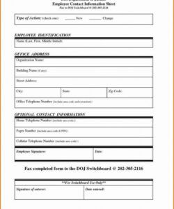Emergency Contact Details Form Template Pdf Sample