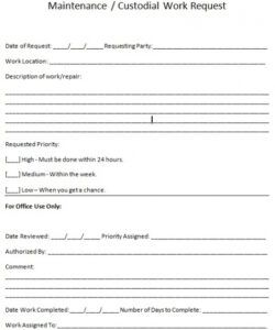 Facilities Maintenance Request Form Template Word