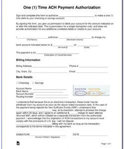 Free Ach Payment Authorization Form Template Pdf
