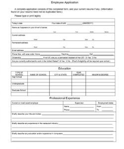 Free Application Form For Job Template Doc Example