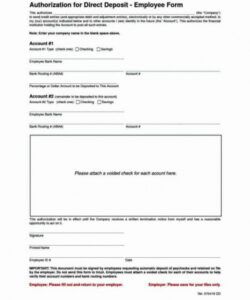 Free Company Direct Deposit Form Template Excel Example