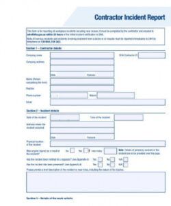 Free Construction Incident Report Form Template  Example