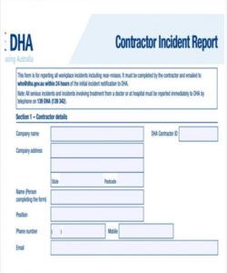 Free Construction Incident Report Form Template  Example