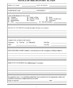 Free Disciplinary Action Form Template Pdf Example