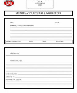 Free Facilities Maintenance Request Form Template  Example