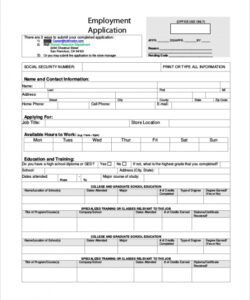 Free Sample Job Application Form Template Pdf Example