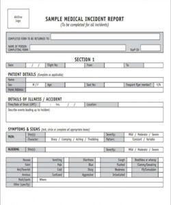 Medication Incident Report Form Template Doc Example