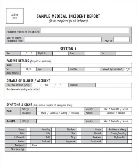 Medication Incident Report Form Template Doc Example