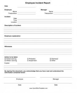 Printable Accident Incident Report Form Template Word Example