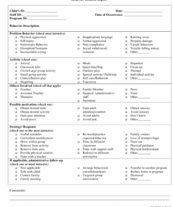 Printable Child Care Incident Report Form Template  Sample