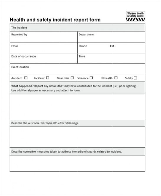 Printable Medication Incident Report Form Template Excel Sample