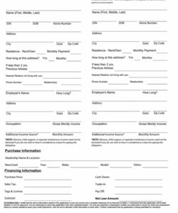 Printable Rental Credit Application Form Template Excel