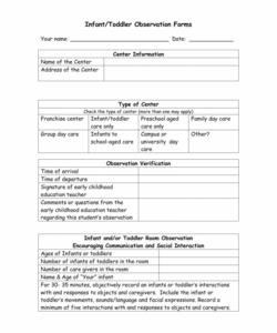 Printable Teaching Observation Form Template Doc Sample