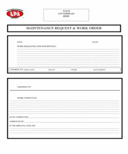 Printable Tenant Maintenance Request Form Template Excel