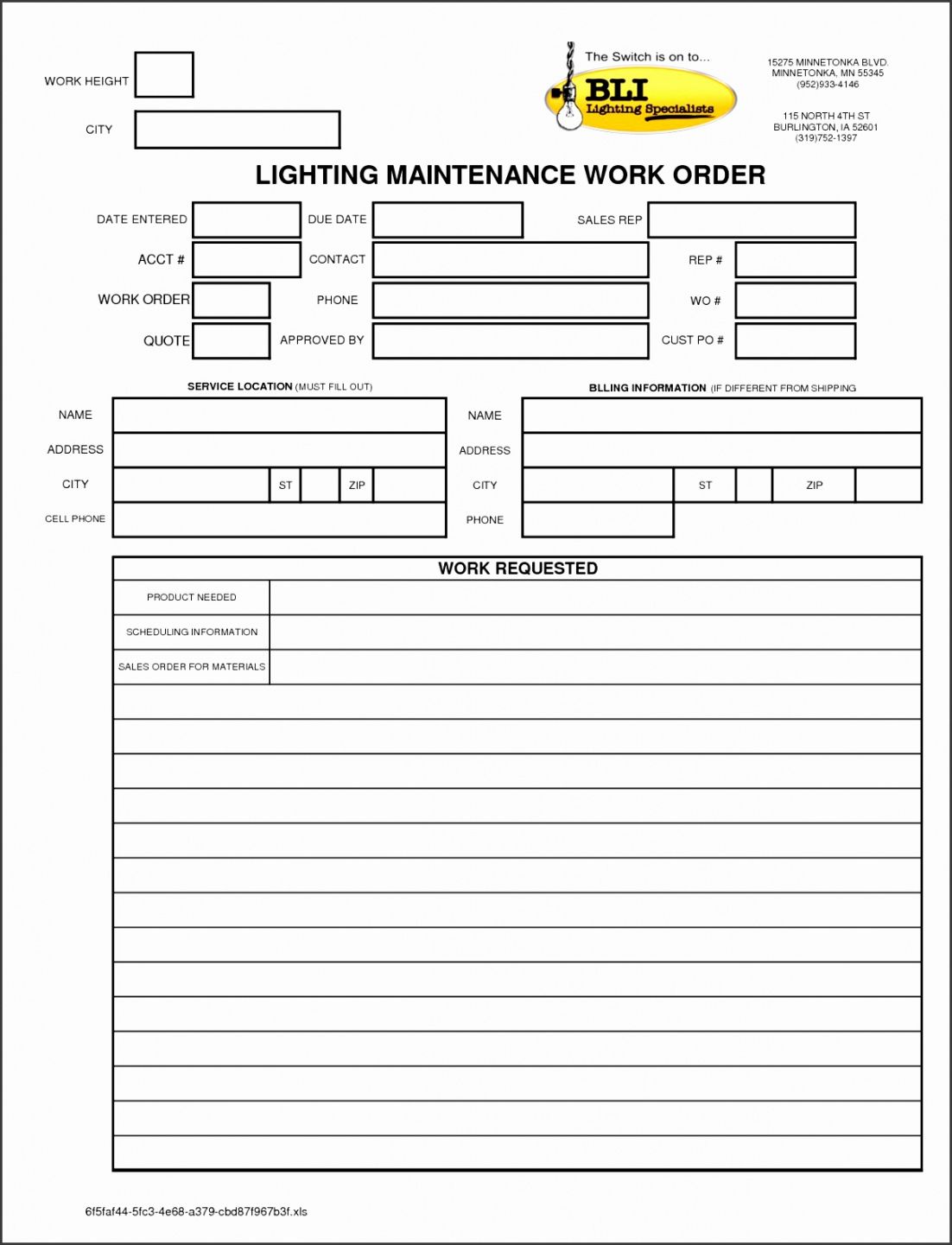 Professional Apartment Maintenance Request Form Template Printable Excel