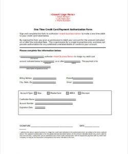 Professional Credit Card Debit Authorization Form Template Excel