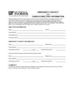 Professional Emergency Contact And Medical Information Form Template
