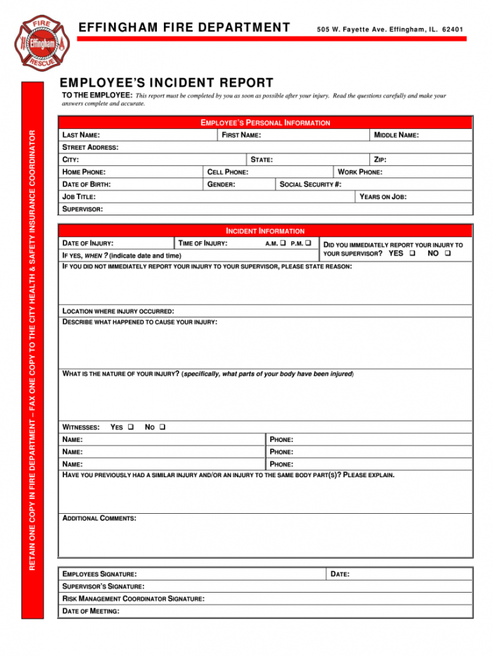 Professional Medication Incident Report Form Template Pdf Sample