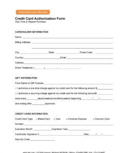 Professional Recurring Credit Card Authorization Form Template Word Sample