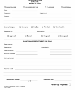 Professional Tenant Maintenance Request Form Template Excel Example