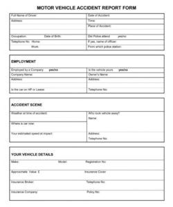Professional Vehicle Property Incident Report Form Template Doc