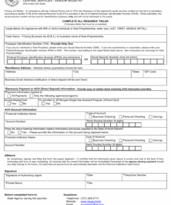 Professional Vendor Ach Authorization Form Template Pdf Example
