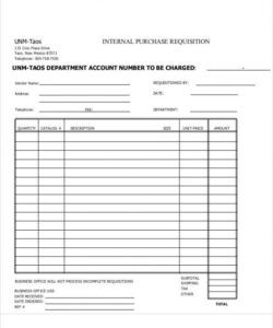 Purchase Request Form Template Doc Sample