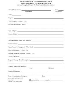 Vehicle Property Incident Report Form Template Excel Sample