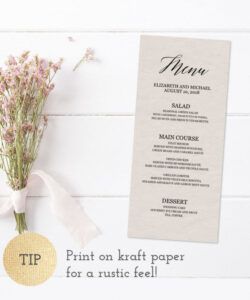 Editable Engagement Party Menu Template Word Example