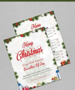 Editable Victorian Christmas Dinner Menu Template Excel