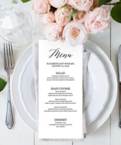 Free Engagement Party Menu Template Doc Sample