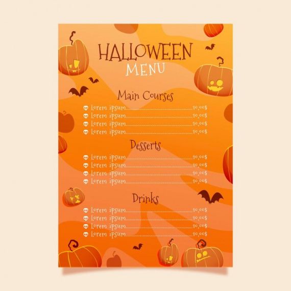 Halloween Party Menu Template