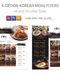 Korean Menu Template Doc Sample