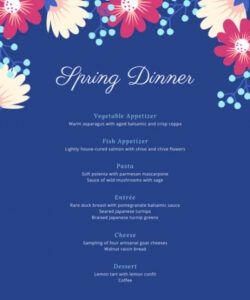 Printable French Dinner Party Menu Template Pdf