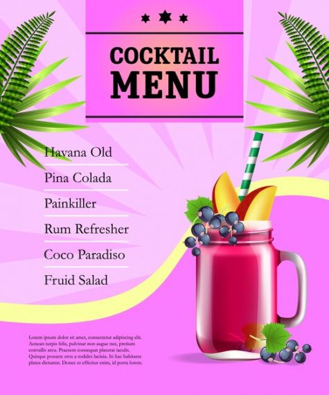 Printable Fruit Juice Menu Template Excel Sample | Minasinternational