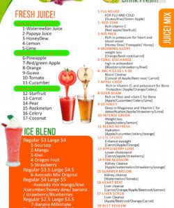 Printable Fruit Juice Menu Template Pdf Example