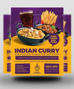 Printable Indian Restaurant Menu Template Excel Sample