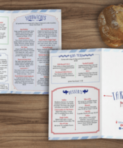 Printable Sandwich Shop Menu Templates Word