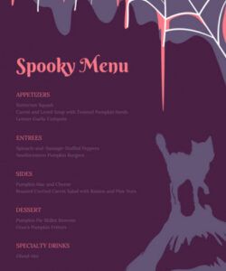 Professional Halloween Party Menu Template  Example