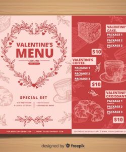 Valentine Dinner Menu Template Excel Sample