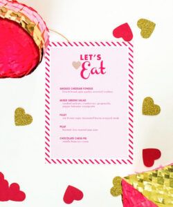Valentine Dinner Menu Template Word Example