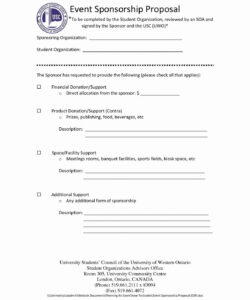 Best Event Sponsorship Form Template Excel