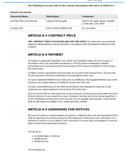 Construction Contract Agreement Template Word