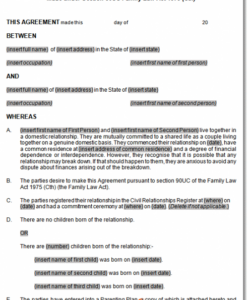 Costum Binding Financial Agreement Template Excel Sample