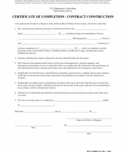 Costum Job Completion Form Template Pdf Sample